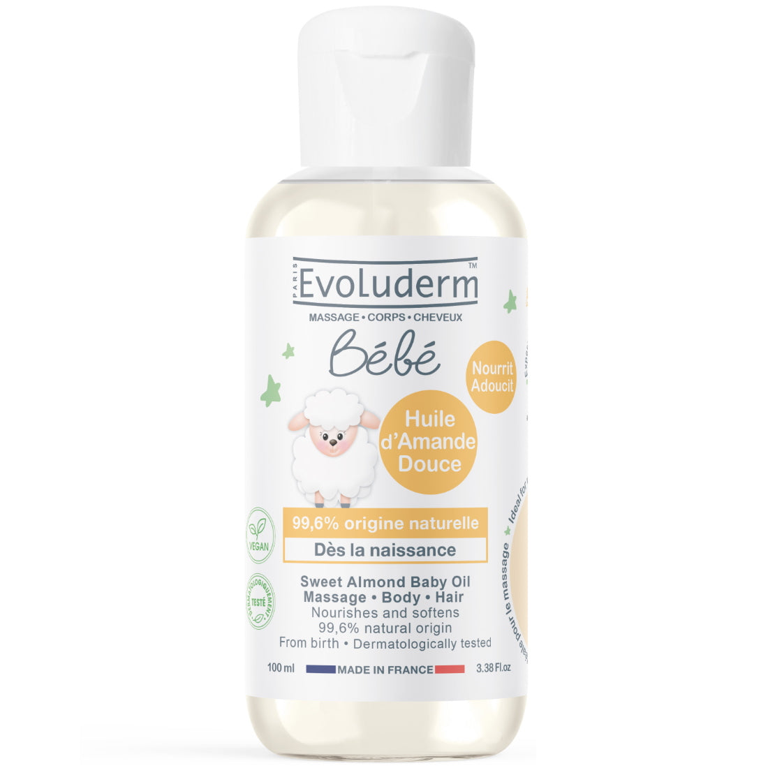 EVOLUDERM SWEET ALMOND BABY OIL 100ML