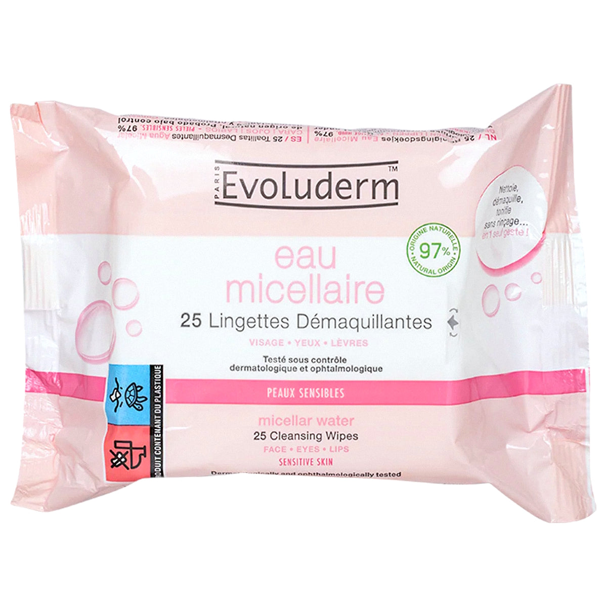EVOLUDERM MICELLAR WATER CLEANSING WIPES 25S