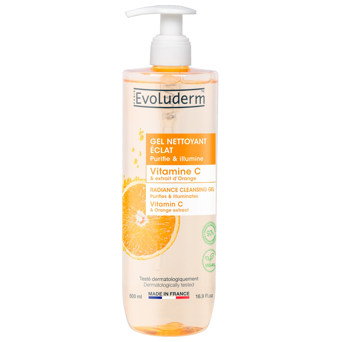 EVOLUDERM VITAMIN C RADIANCE CLEANSING GEL 500ML