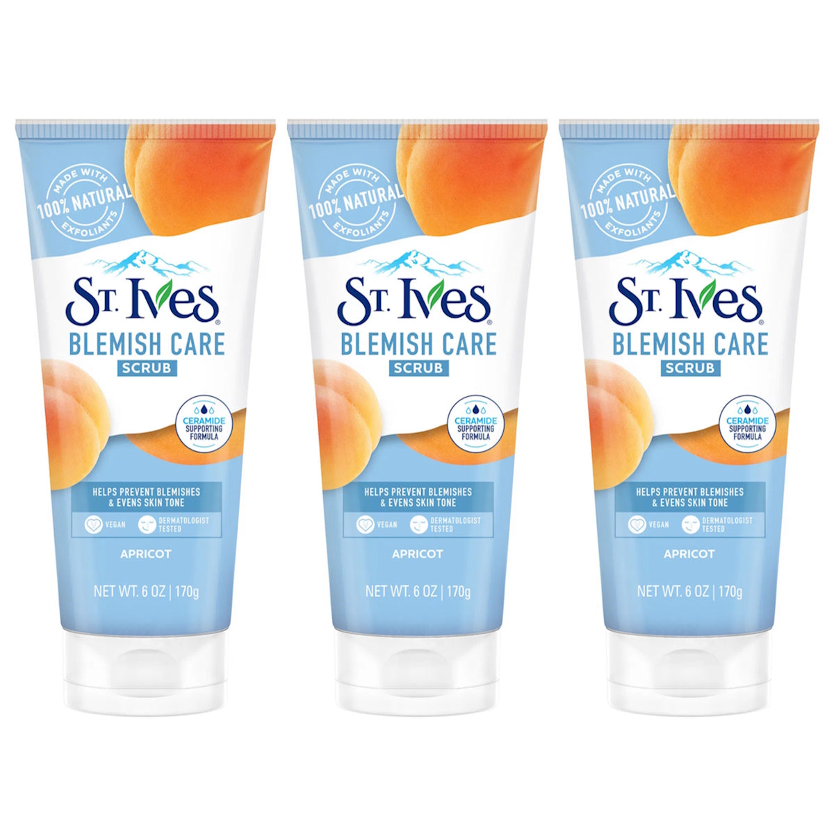 (BUNDLE OF 3) ST. IVES BLEMISH CARE APRICOT SCRUB 6OZ 170G
