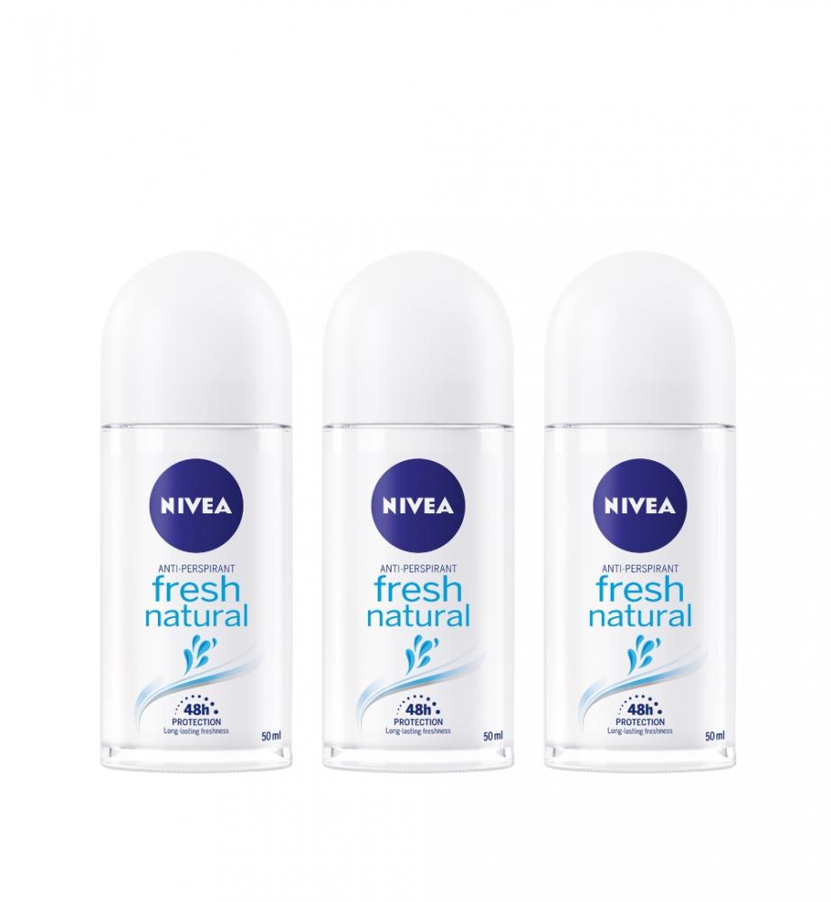 (BUNDLE OF 3) NIVEA ROLL ON (L) FRESH NATURAL 50ML