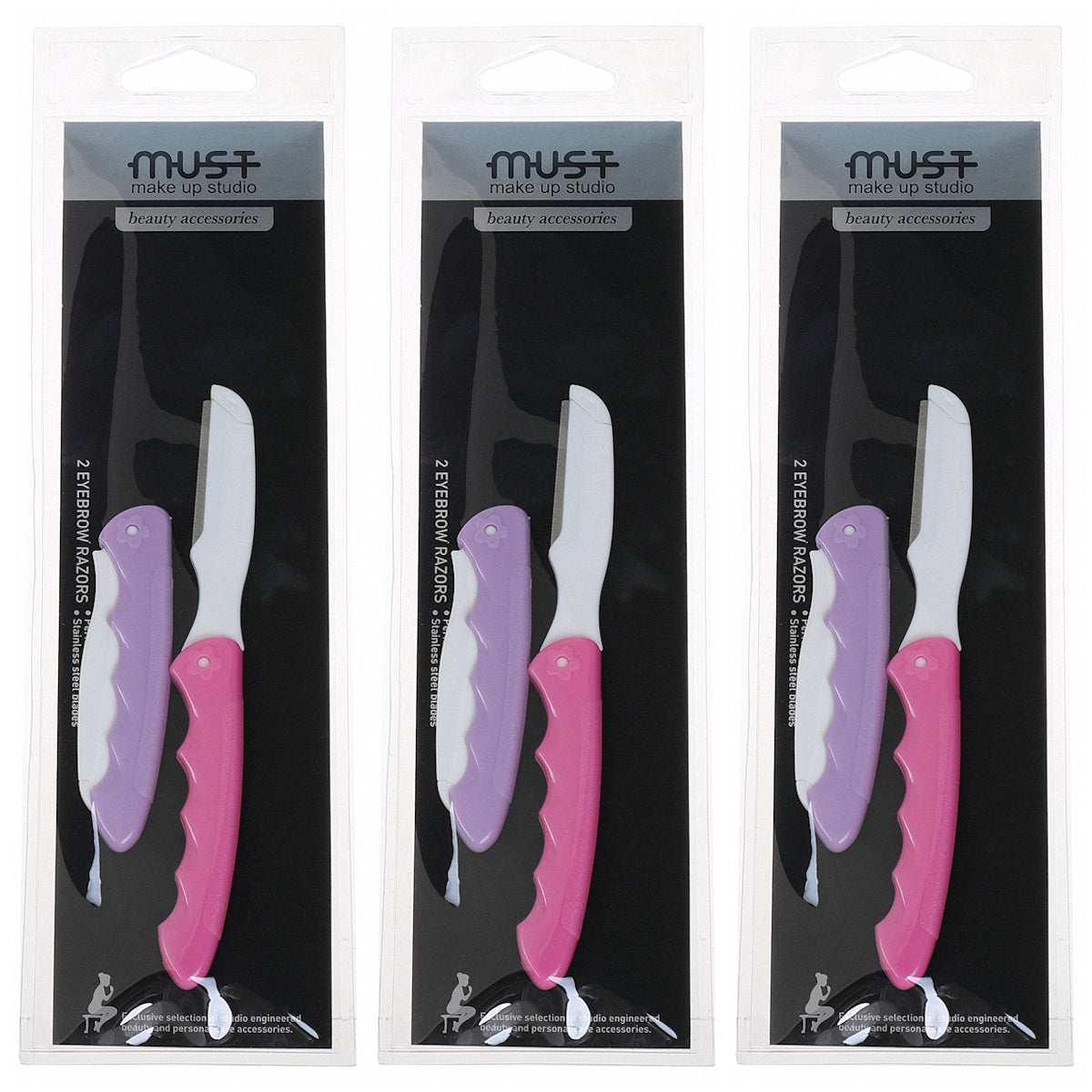 (BUNDLE OF 3) MUST 6427 EYEBROW RAZOR 2PCS