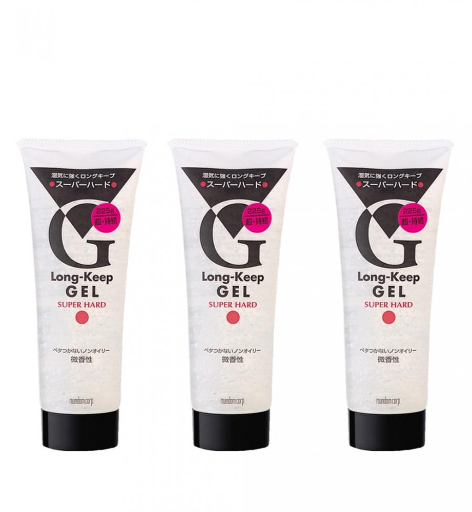 (BUNDLE OF 3) MANDOM LONG KEEP GEL SUPER HARD (RED) 225G