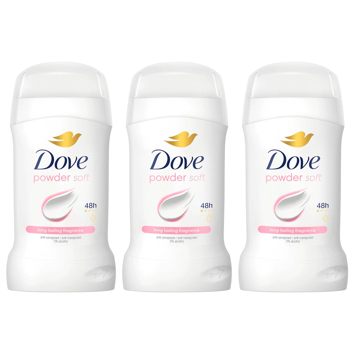 (BUNDLE OF 3) DOVE DEODORANT STICK POWDER SOFT LONG LASTING FRAGRANCE 50ML