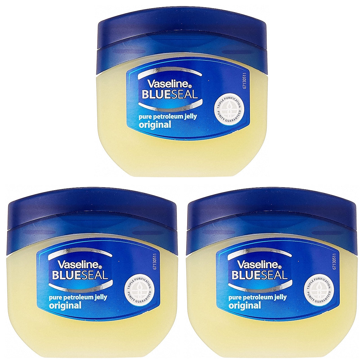 (BUNDLE OF 3) VASELINE BLUE SEAL PURE PETROLEUM JELLY ORIGINAL 100ML