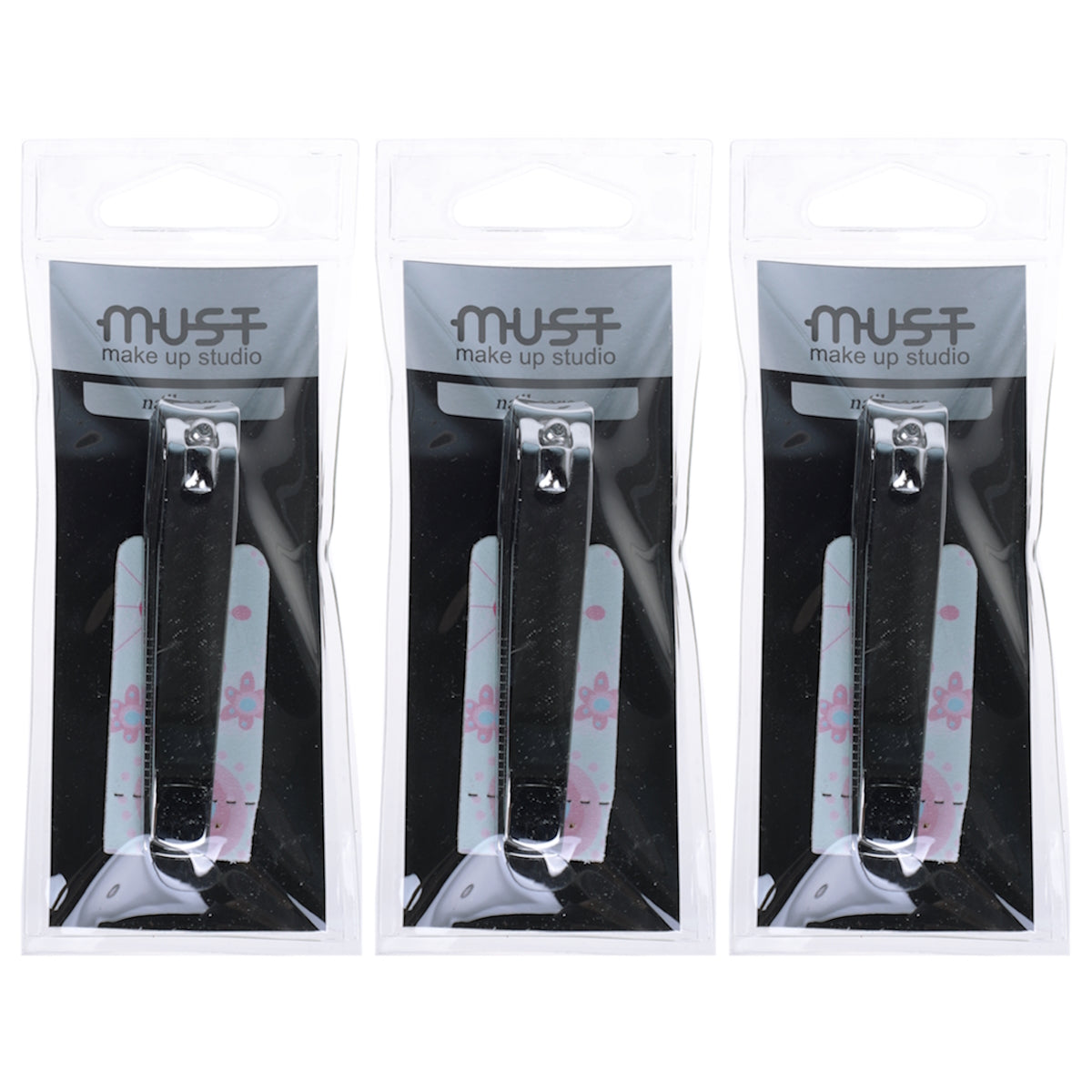 (BUNDLE OF 3) MUST 6398 TOENAIL CLIPPER WITH NAIL FILE