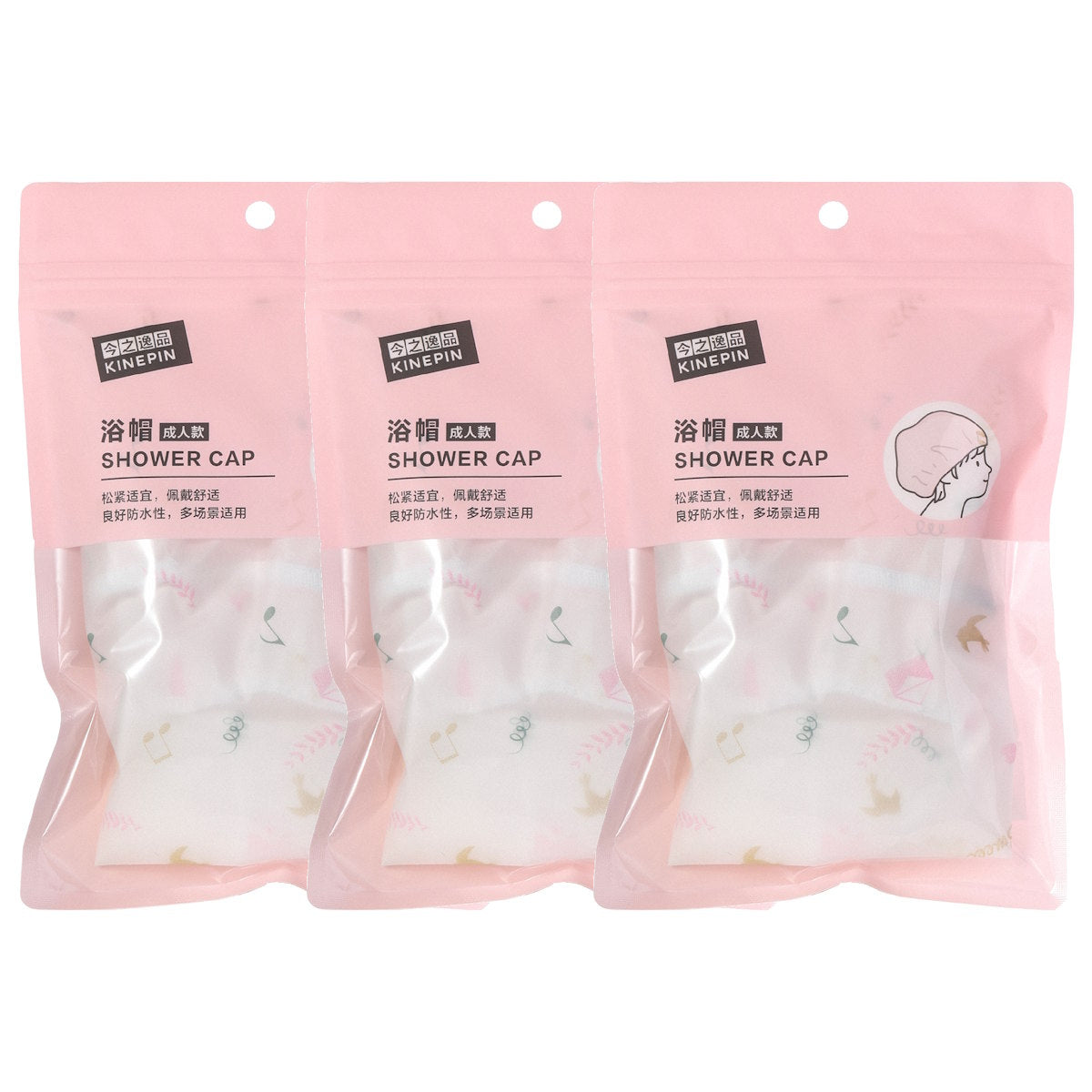 (BUNDLE OF 3) KINEPIN J0461 SHOWER CAP
