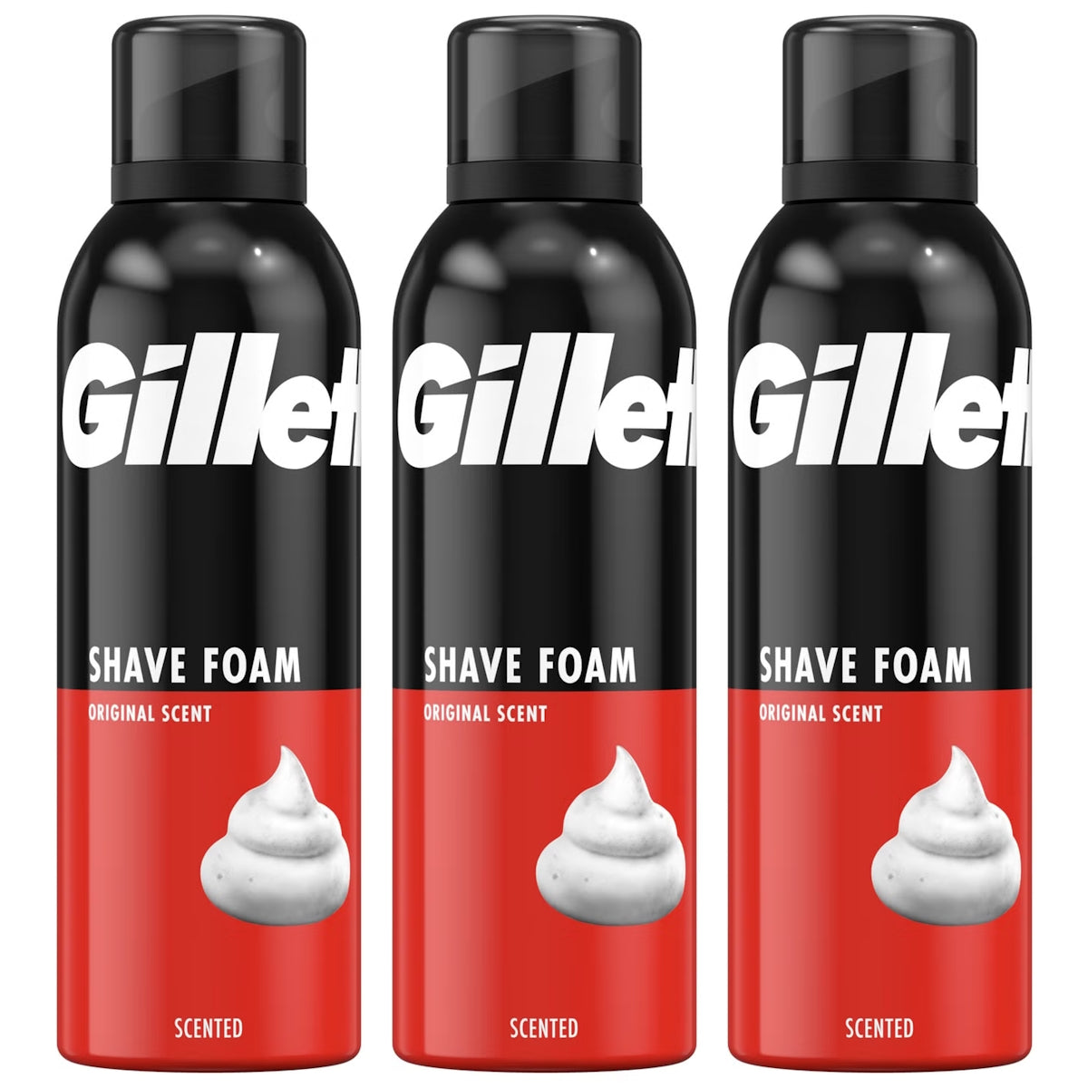 (BUNDLE OF 3) GILLETTE CLASSIC SHAVING FOAM REGULAR 200ML
