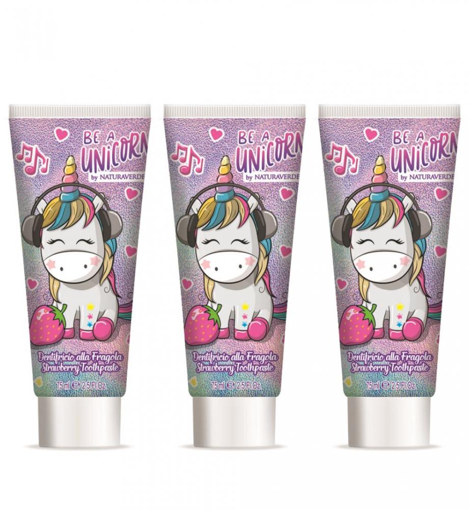 (BUNDLE OF 3) NATURAVERDE BE A UNICORN TOOTHPASTE STRAWBERRY 75ML