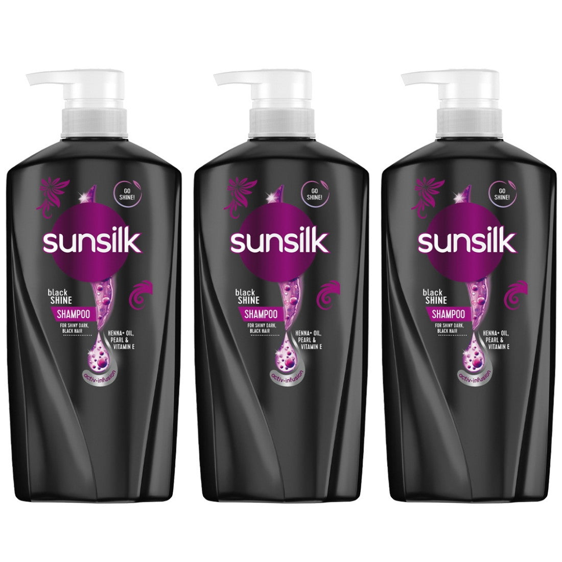 (BUNDLE OF 3) SUNSILK BLACK AND SHINE SHAMPOO 625ML
