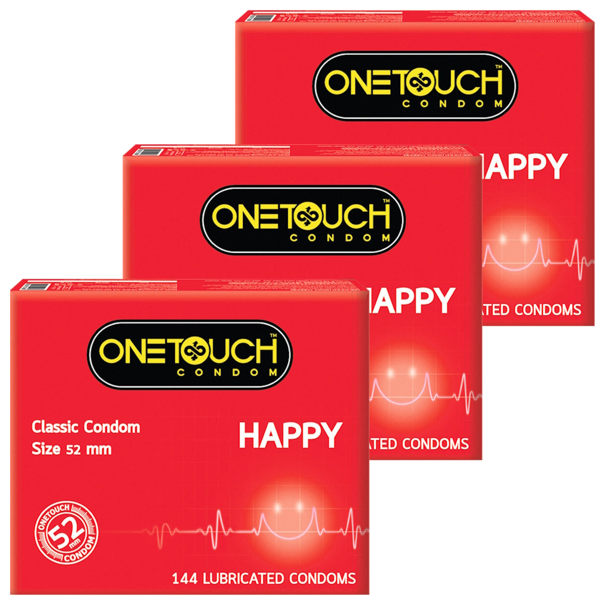 (BUNDLE OF 3) ONETOUCH HAPPY CLASSIC CONDOM 144S