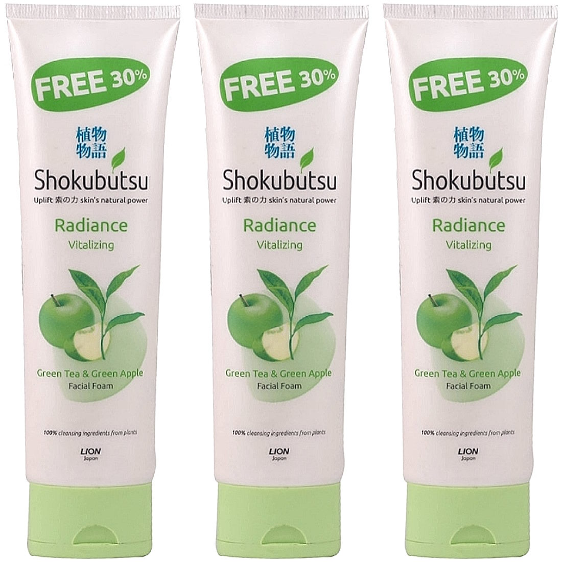 (BUNDLE OF 3) SHOKUBUTSU RADIANCE VITALIZING FACIAL FOAM 130G