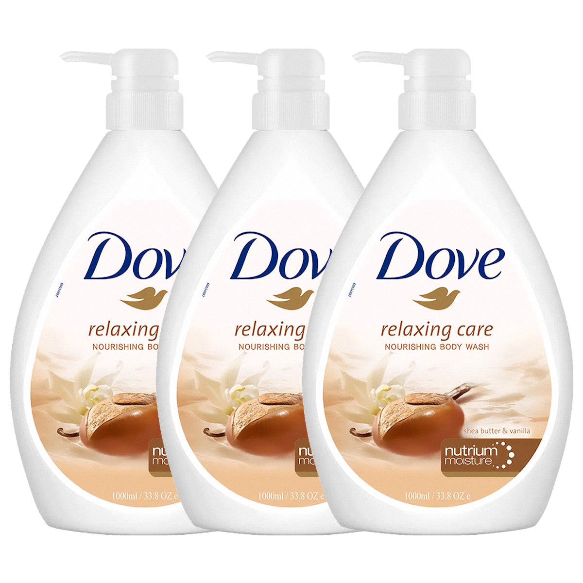 (BUNDLE OF 3) DOVE BODY WASH SHEA BUTTER & VANILLA 1L