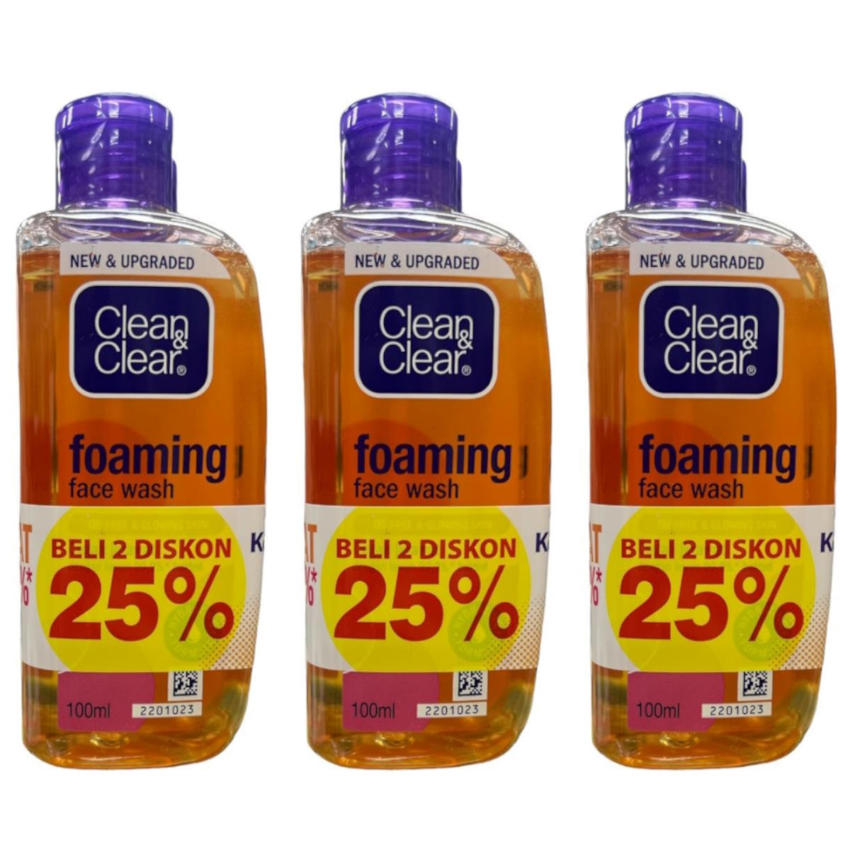 (BUNDLE OF 3) JOHNSON C&C  FOAMING FACIAL WASH 2 X 100ML