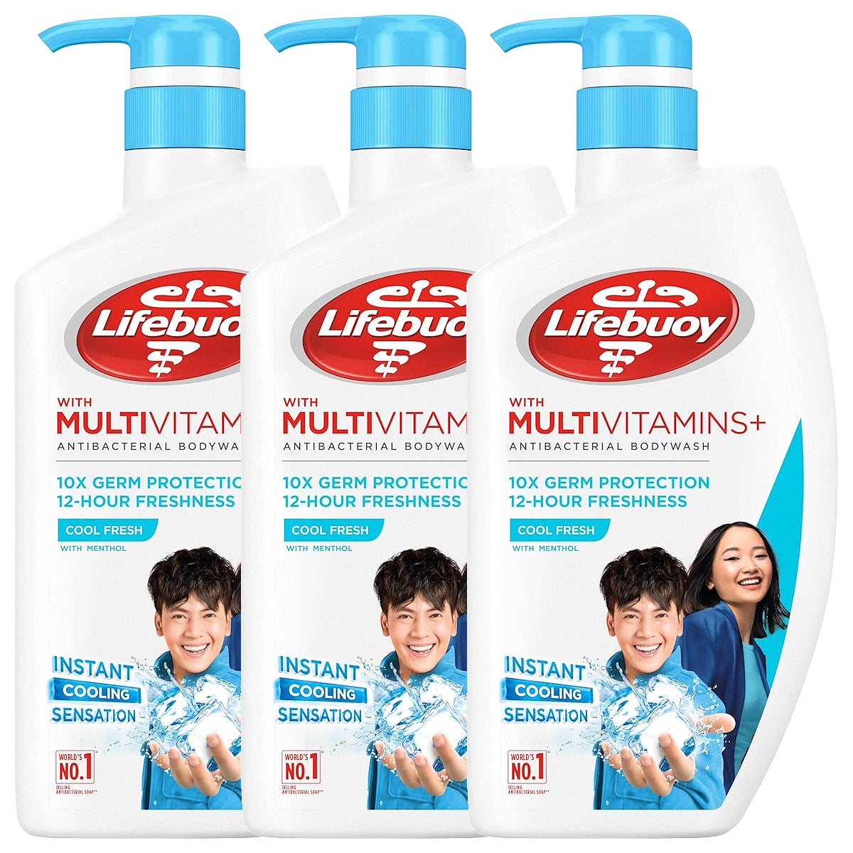 (BUNDLE OF 3) LIFEBUOY ANTIBACTERIAL BODY WASH - COOL FRESH 920ML