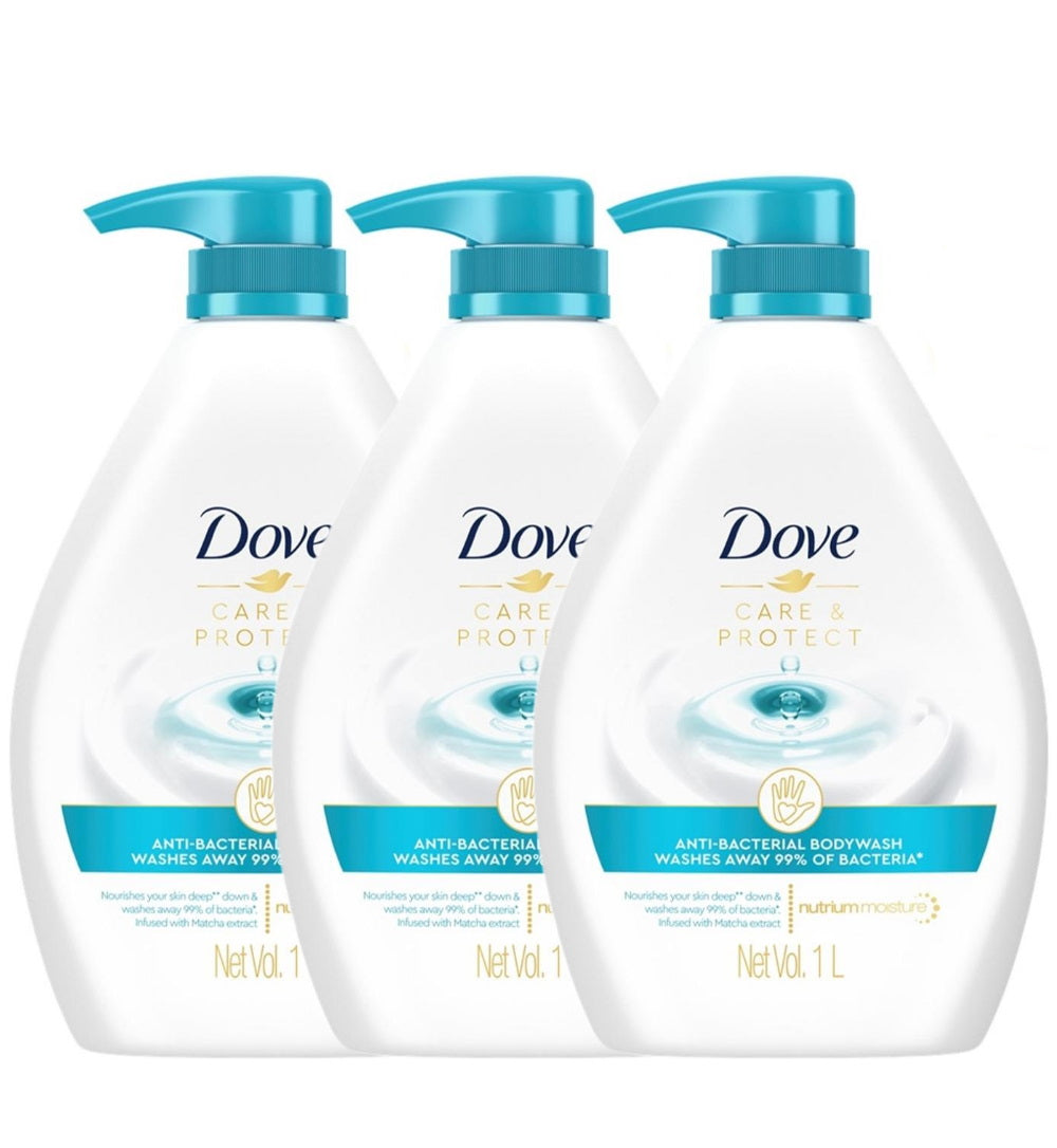 (BUNDLE OF 3) DOVE SHOWER CARE & PROTECT ANTI-BACTERIAL 1L
