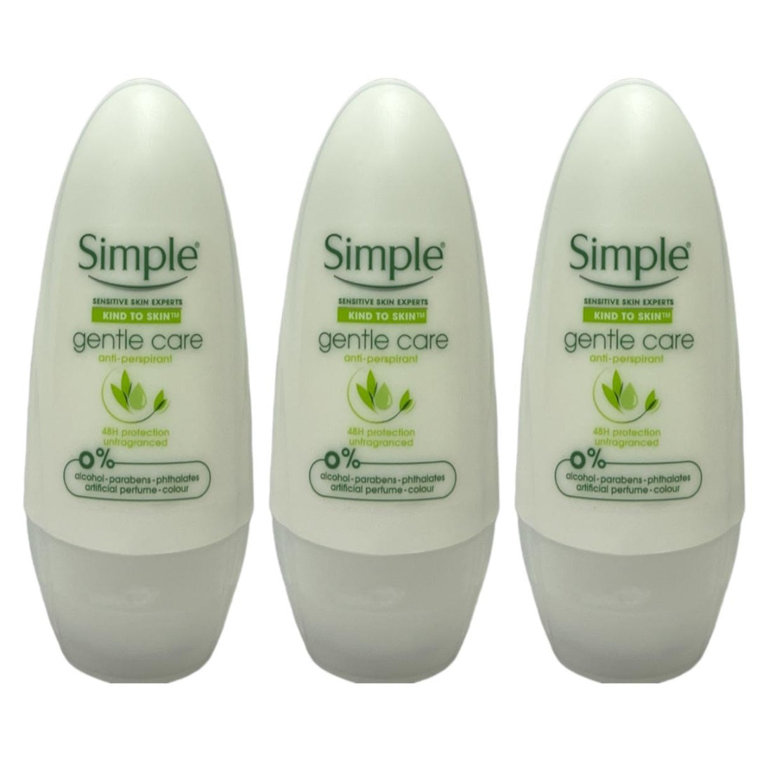 (BUNDLE OF 3) SIMPLE ROLL ON GENTLE CARE 45ML  (EXP:04/2027)