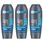 (BUNDLE OF 3) DOVE MEN+CARE DEODORANT ROLL ON CLEAN COMFORT 50ML