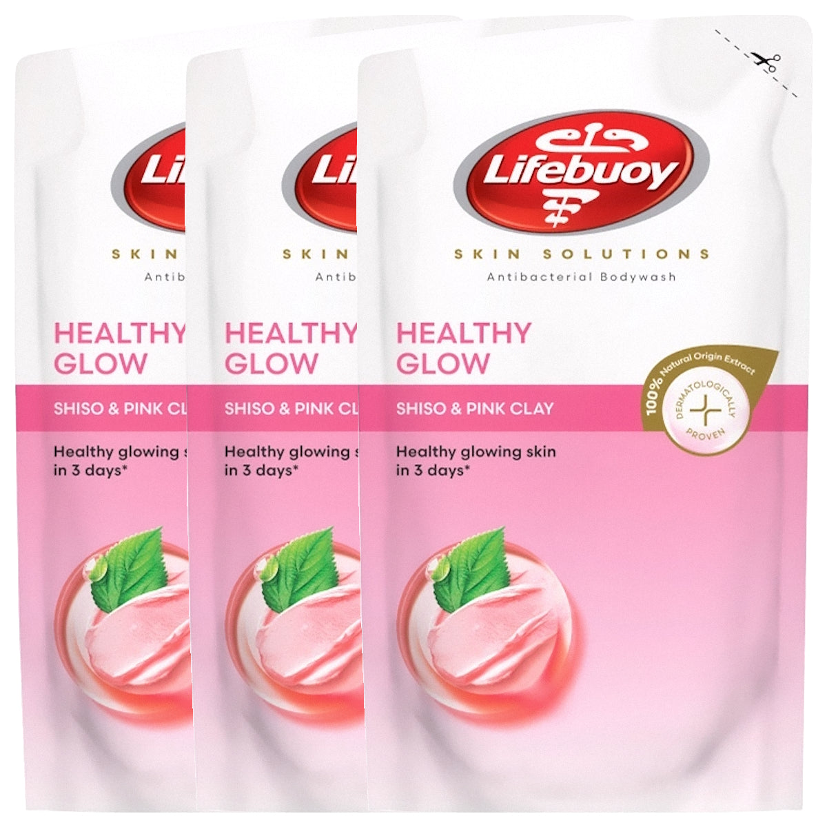 (BUNDLE OF 3) LIFEBUOY BODY WASH REFILL - SHISO & PINK CLAY 700ML