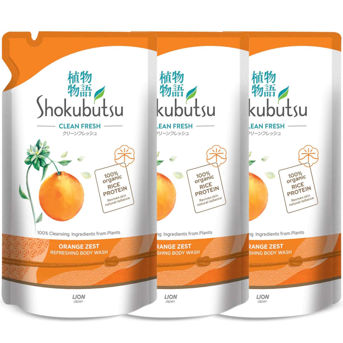 (BUNDLE OF 3)  SHOKUBUTSU REFILL ORANGE ZEST 550G