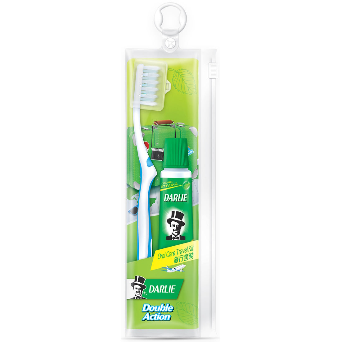 DARLIE DOUBLE ACTION TRAVEL KIT TOOTHPASTE 50G + TOOTHBRUSH