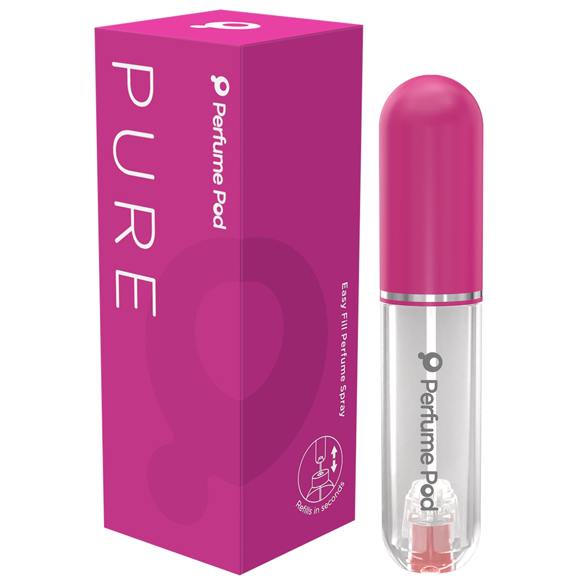 PERFUME POD PURE REFILLABLE PERFUME SPRAY BOTTLE (HOT PINK)