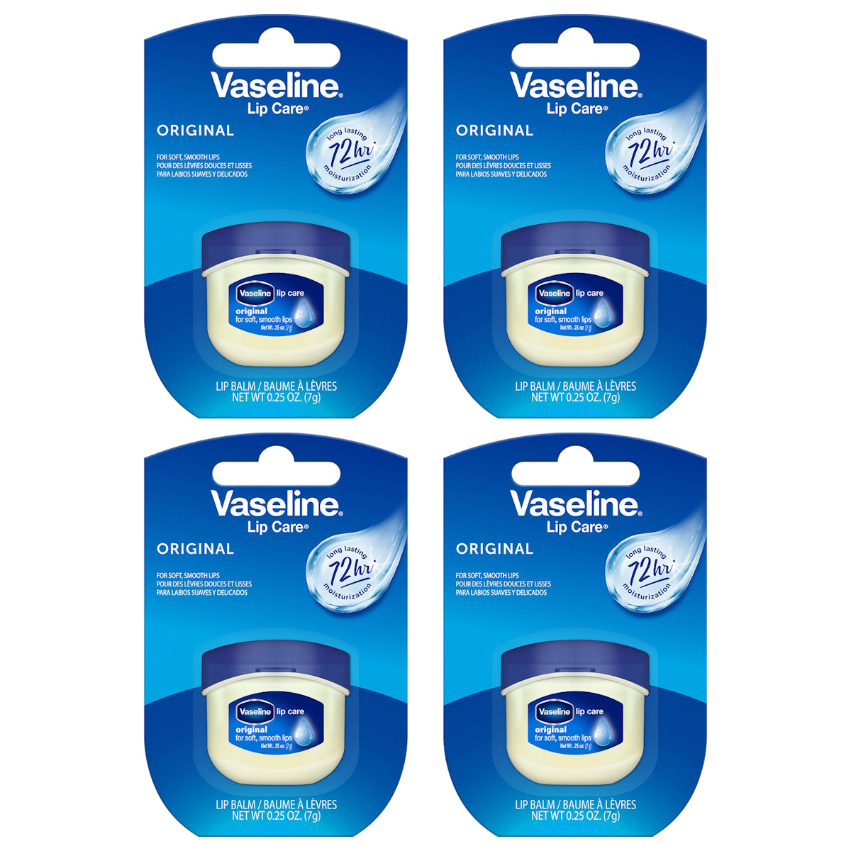 (BUNDLE OF 4) VASELINE LIP CARE TUB ORIGINAL 7G