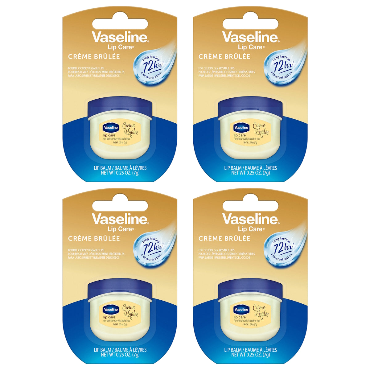 (BUNDLE OF 4) VASELINE LIP CARE TUB CREME BRULEE 7G