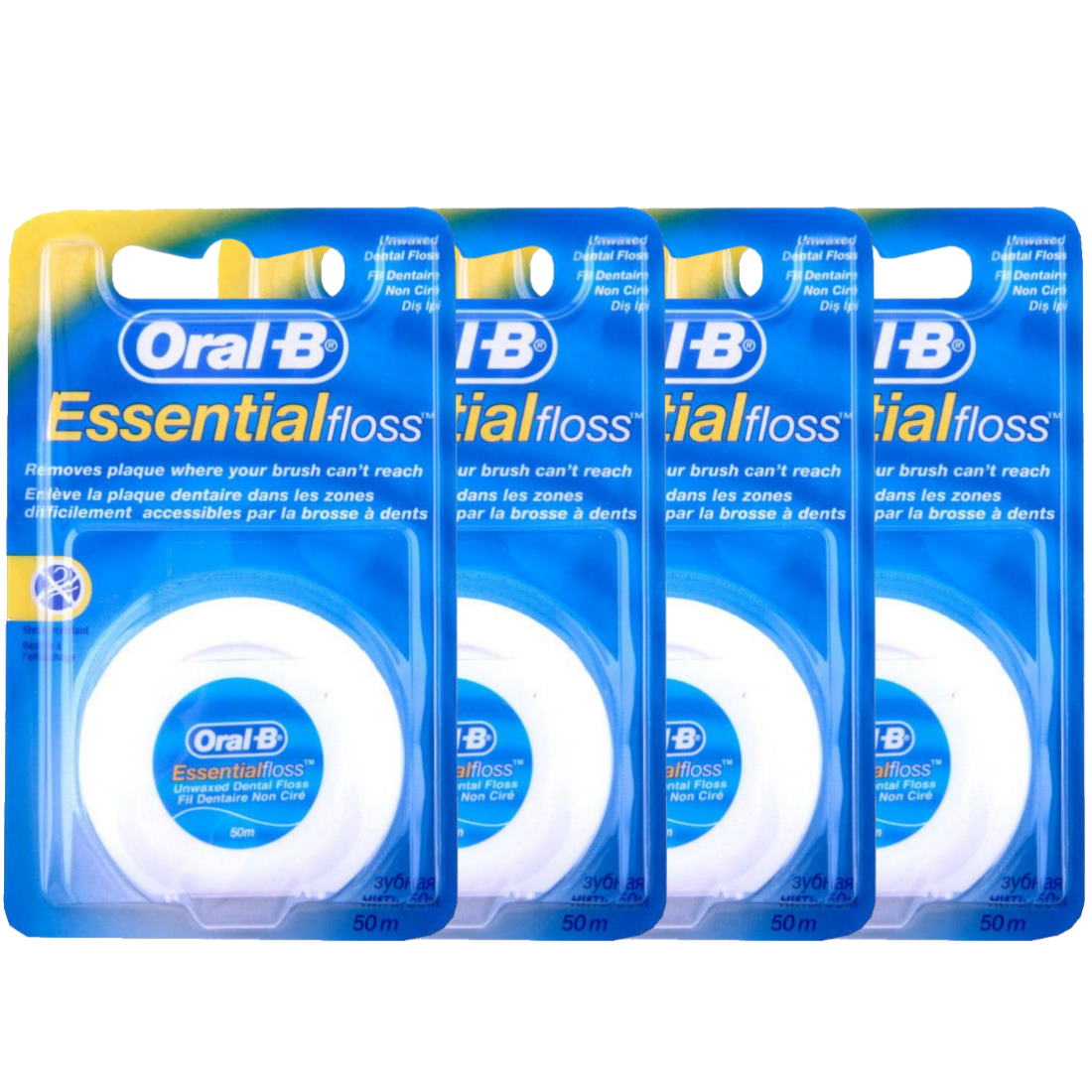 (BUNDLE OF 4) ORAL B ESSENTIAL FLOSS UNWAXED 50M