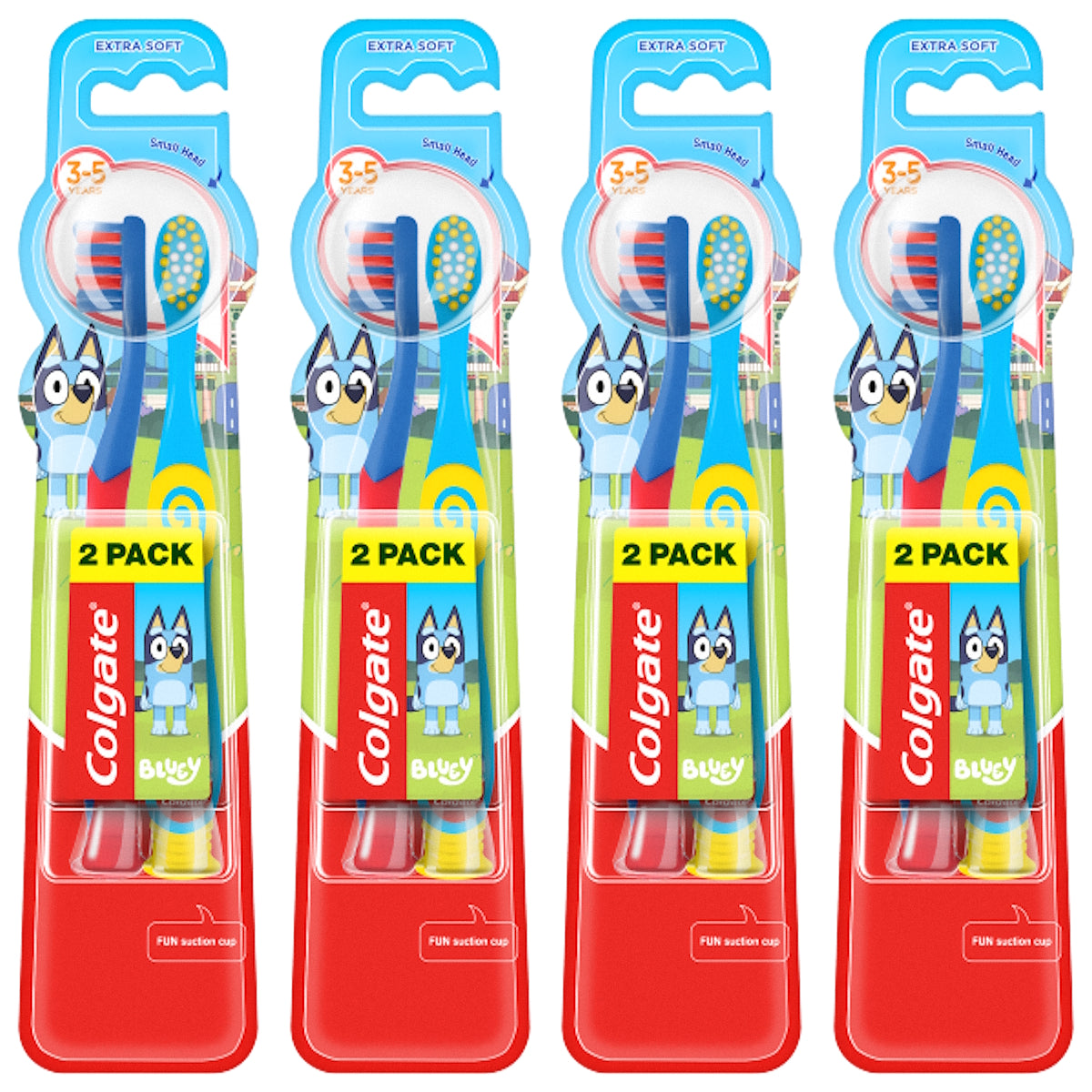 (BUNDLE OF 4) COLGATE BLUEY MANUAL TOOTHBRUSH EXTRA SOFT 2 PACK