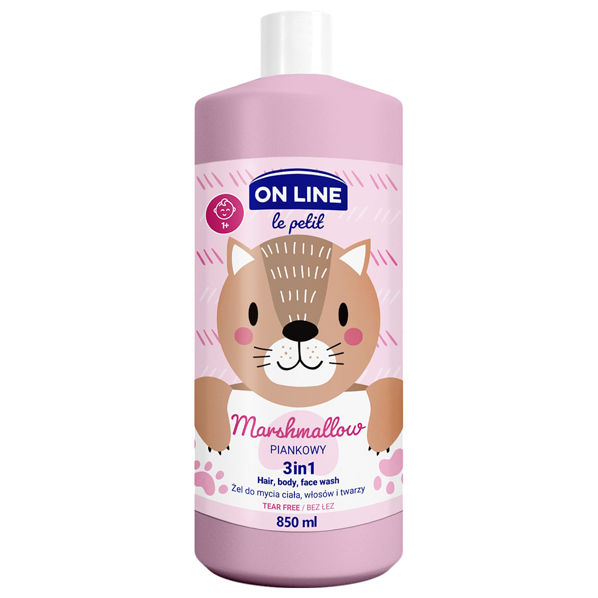 ON LINE KIDS HAIR, BODY & FACE WASH MARSHMALLOW 850ML