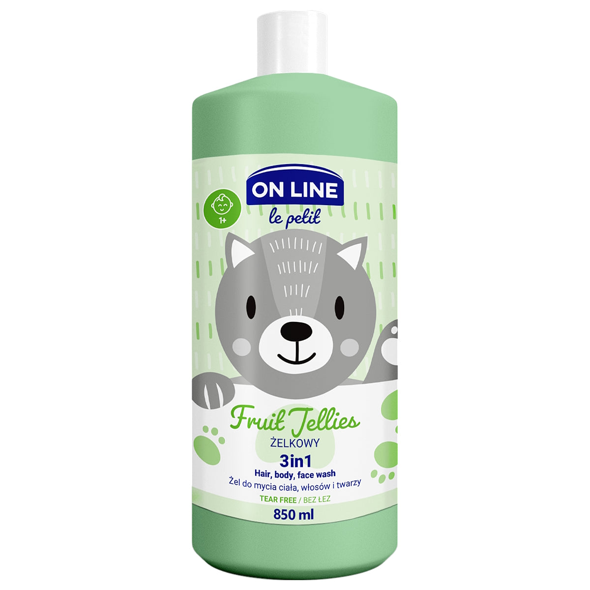 ON LINE KIDS HAIR, BODY & FACE WASH FRUIT JELLIES 850ML