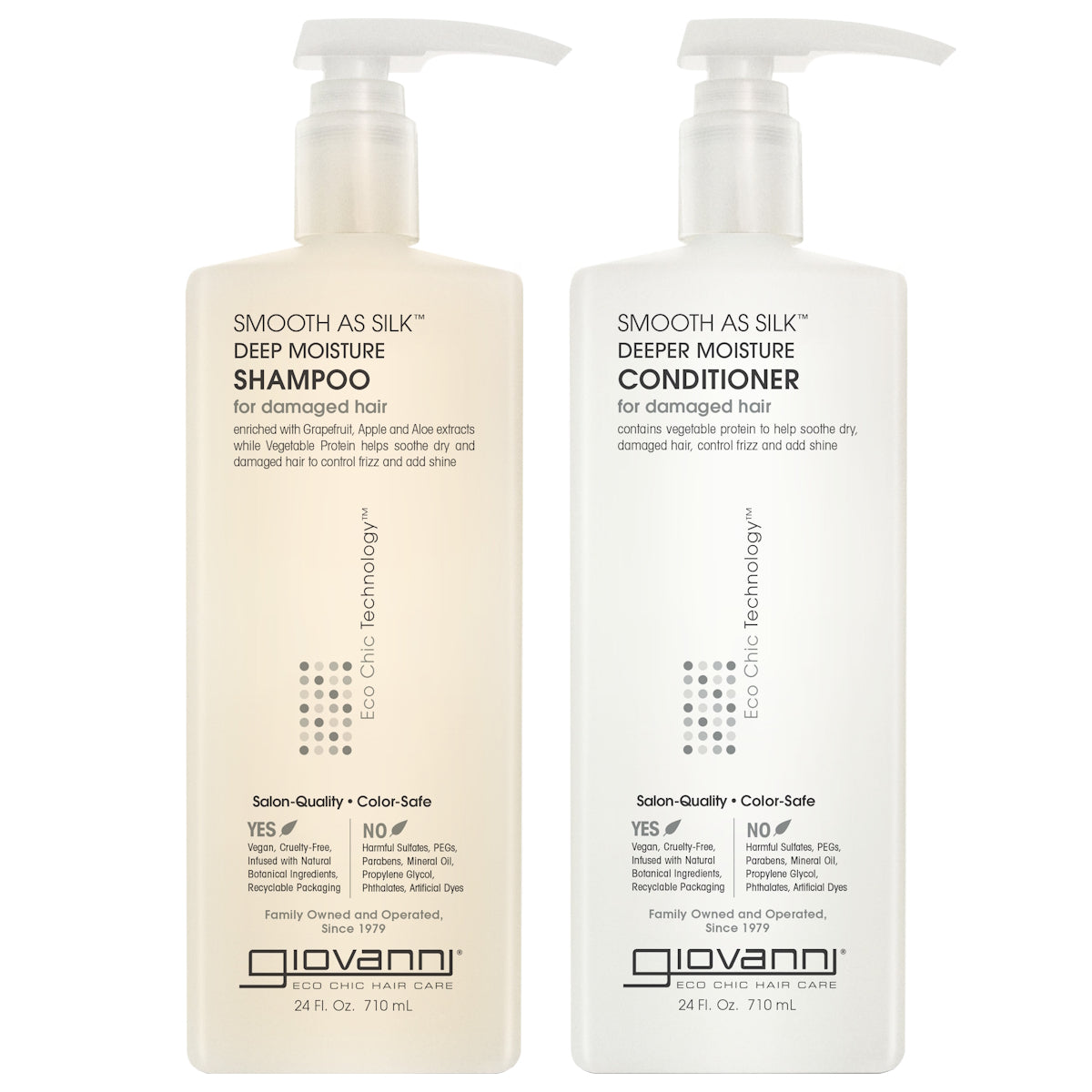 (BUNDLE OF 2) GIOVANNI SMOOTH AS SILK SHAMPOO & CONDITIONER 710ML