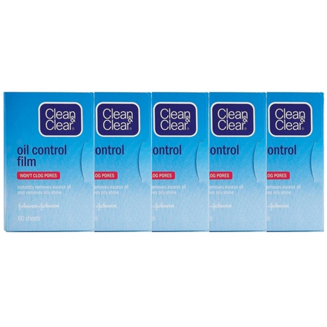 (BUNDLE OF 5) JOHNSON CLEAN &CLEAR OIL CONTROL FILM 60 SHEET