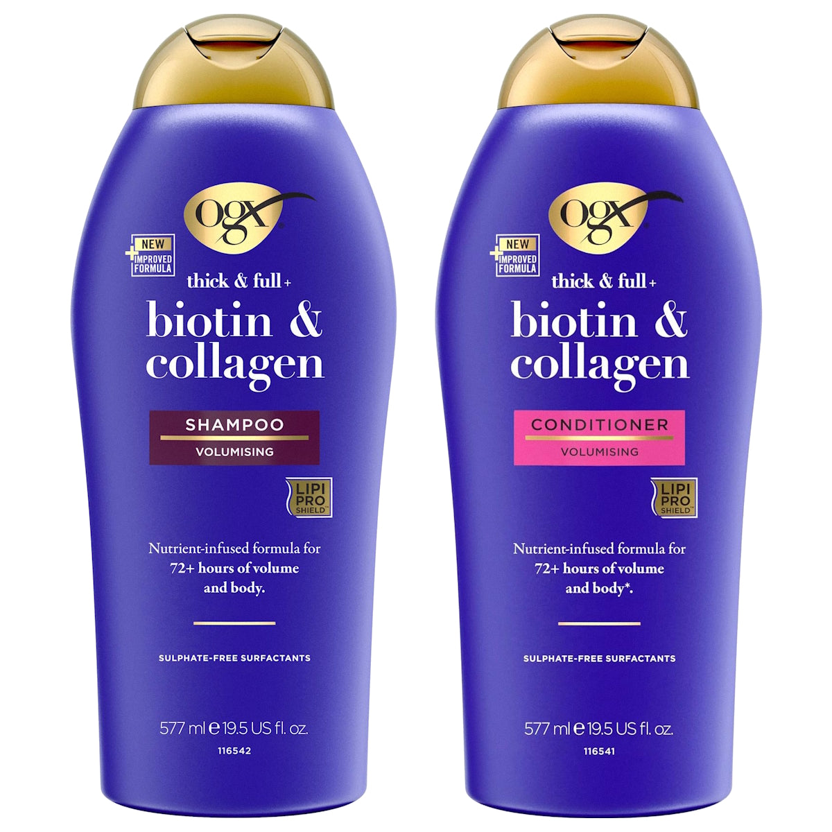 (BUNDLE OF 2) OGX BIOTIN & COLLAGEN SHAMPOO & CONDITIONER 577ML