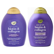 (BUNDLE OF 2) OGX THICK & FULL + BIOTIN & COLLAGEN SHAMPOO + CONDITIONER 385ML