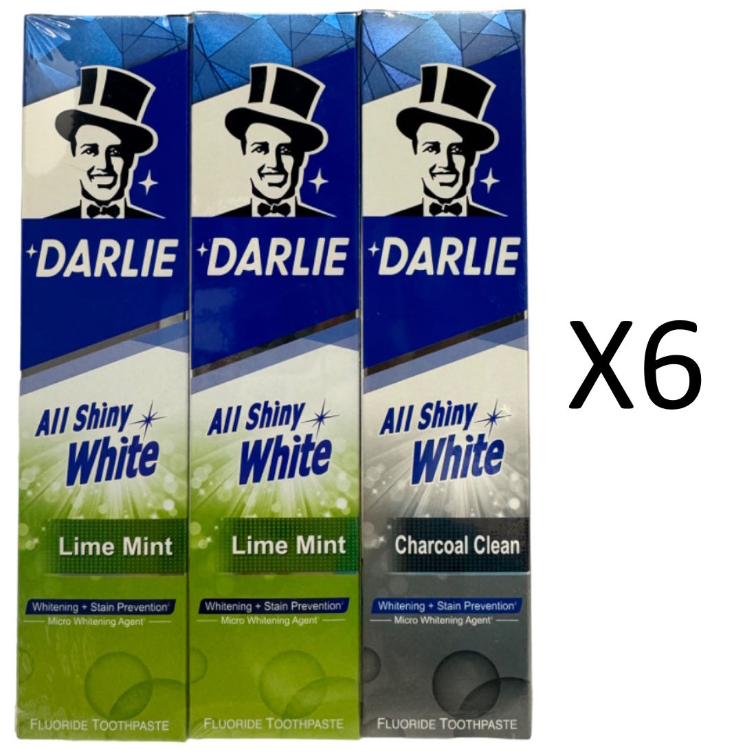 (BUNDLE OF 6) DARLIE ALL SHINY WHITE LIME MINT TOOTHPASTE 2X140G + 80G