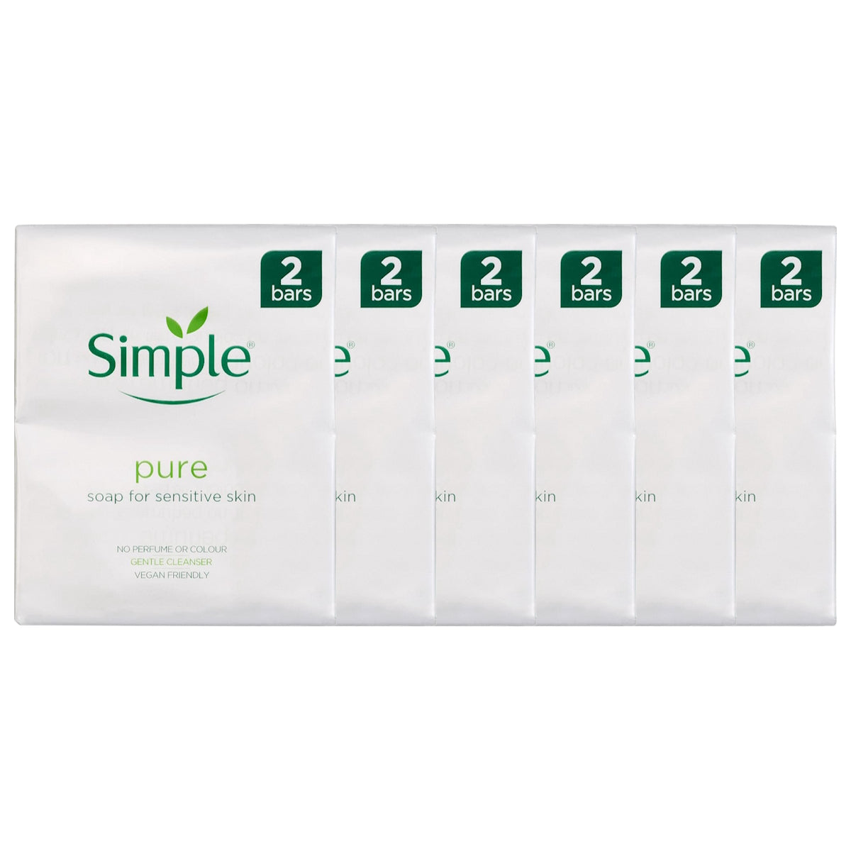 (BUNDLE OF 6) SIMPLE PURE SOAP FOR SENSITIVE SKIN 2X100G (EXP:05/2027)