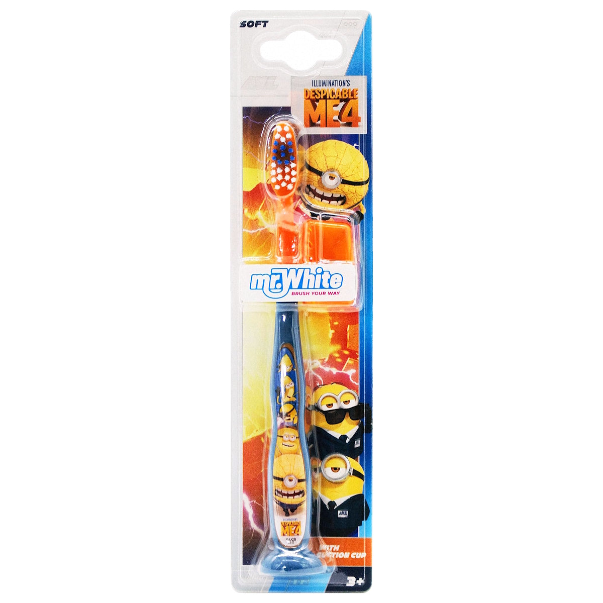 MR WHITE MINIONS TOOTHBRUSH WITH SUCTION AND COVER