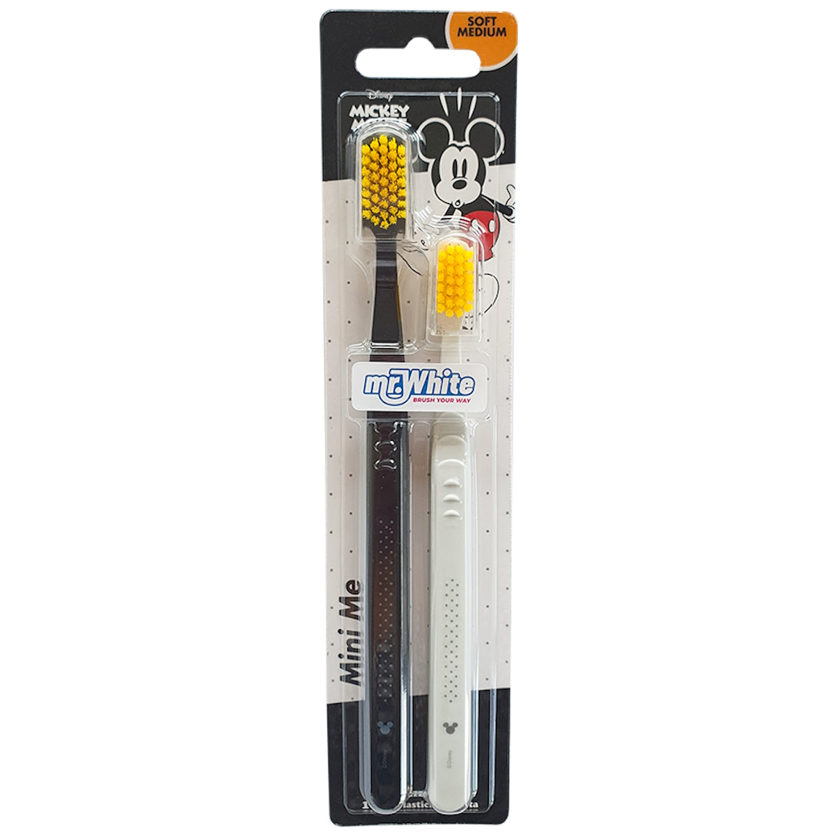 MR WHITE MICKEY MINI ME TOOTHBRUSH 2PC (SOFT MEDIUM)