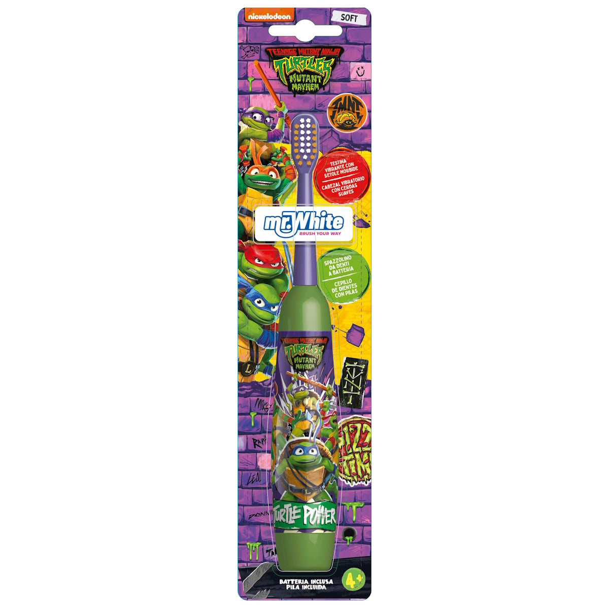 MR WHITE NINJA TURTLES BATTERY-POWERED TOOTHBRUSH