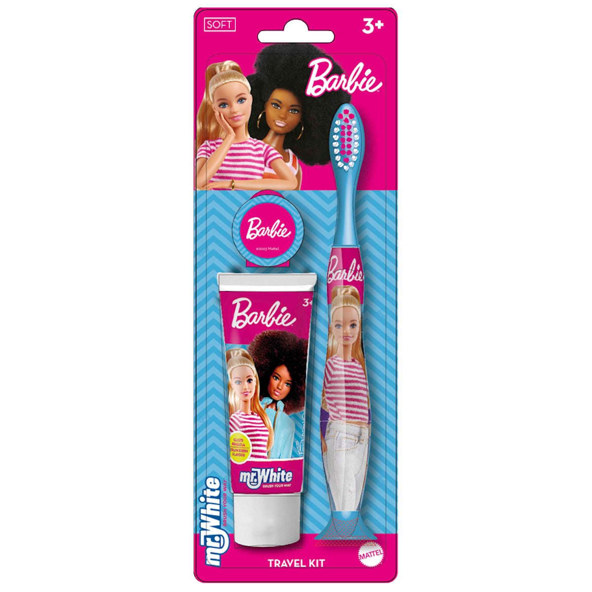 MR WHITE BARBIE TRAVEL KIT TOOTHBRUSH WITH TOOTHPASTE 25ML