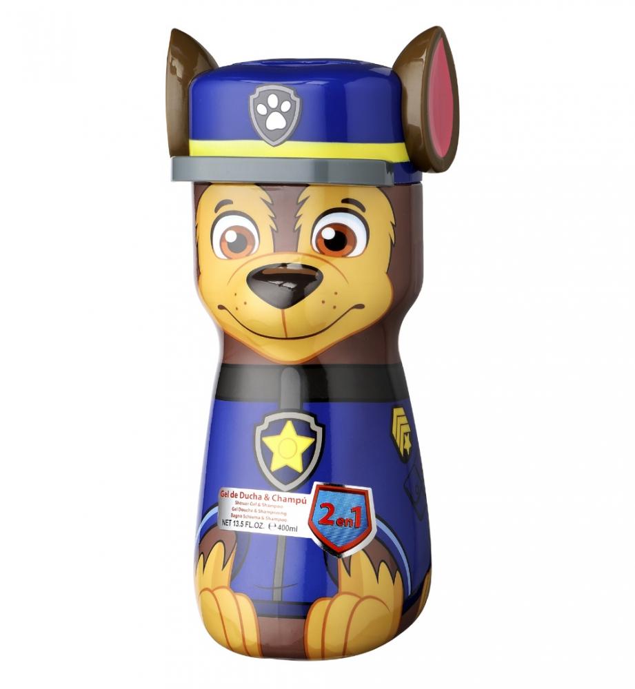 AIR VAL PAW PATROL CHASE SHOWER GEL & SHAMPOO 400ML (BLUE)