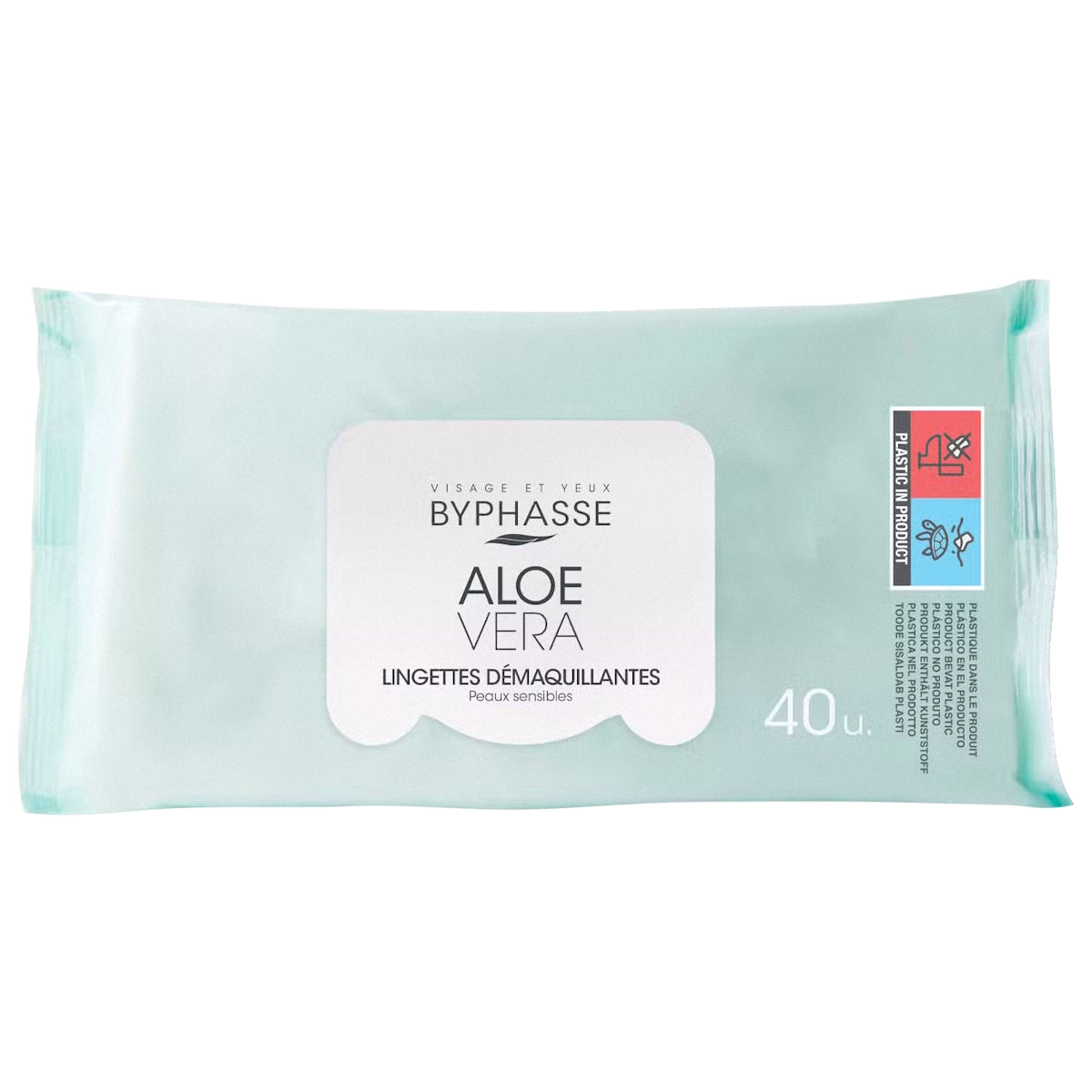 BYPHASSE MAKE UP REMOVER WIPES 40'S ALOE VERA - SENSITIVE SKIN