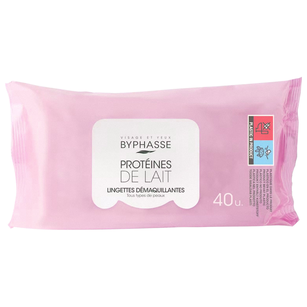 BYPHASSE MAKE UP REMOVER WIPES 40'S MILK PROTEINS - ALL SKIN TYPES
