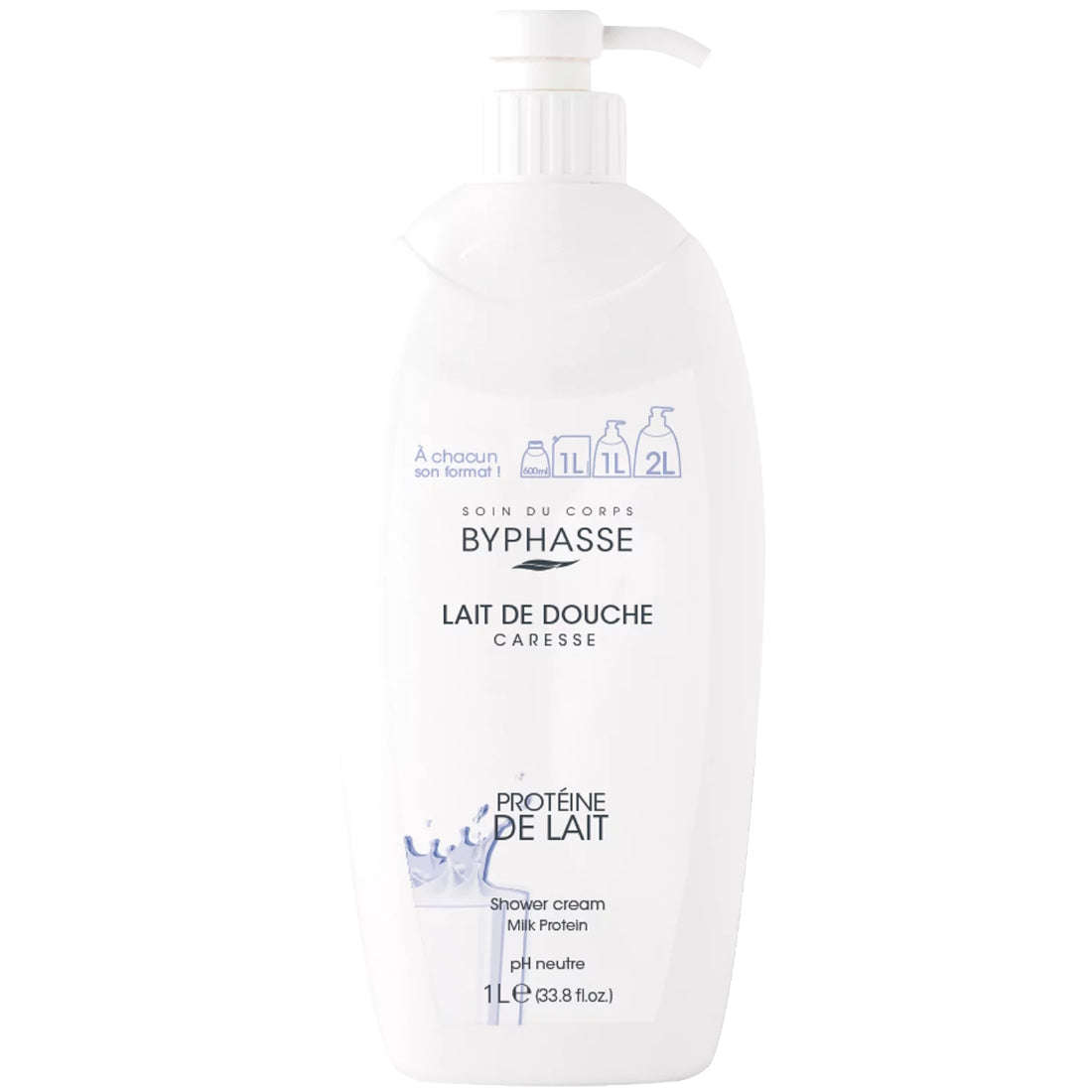 BYPHASSE CARESSE SHOWER CREAM MILK PROTEIN 1L