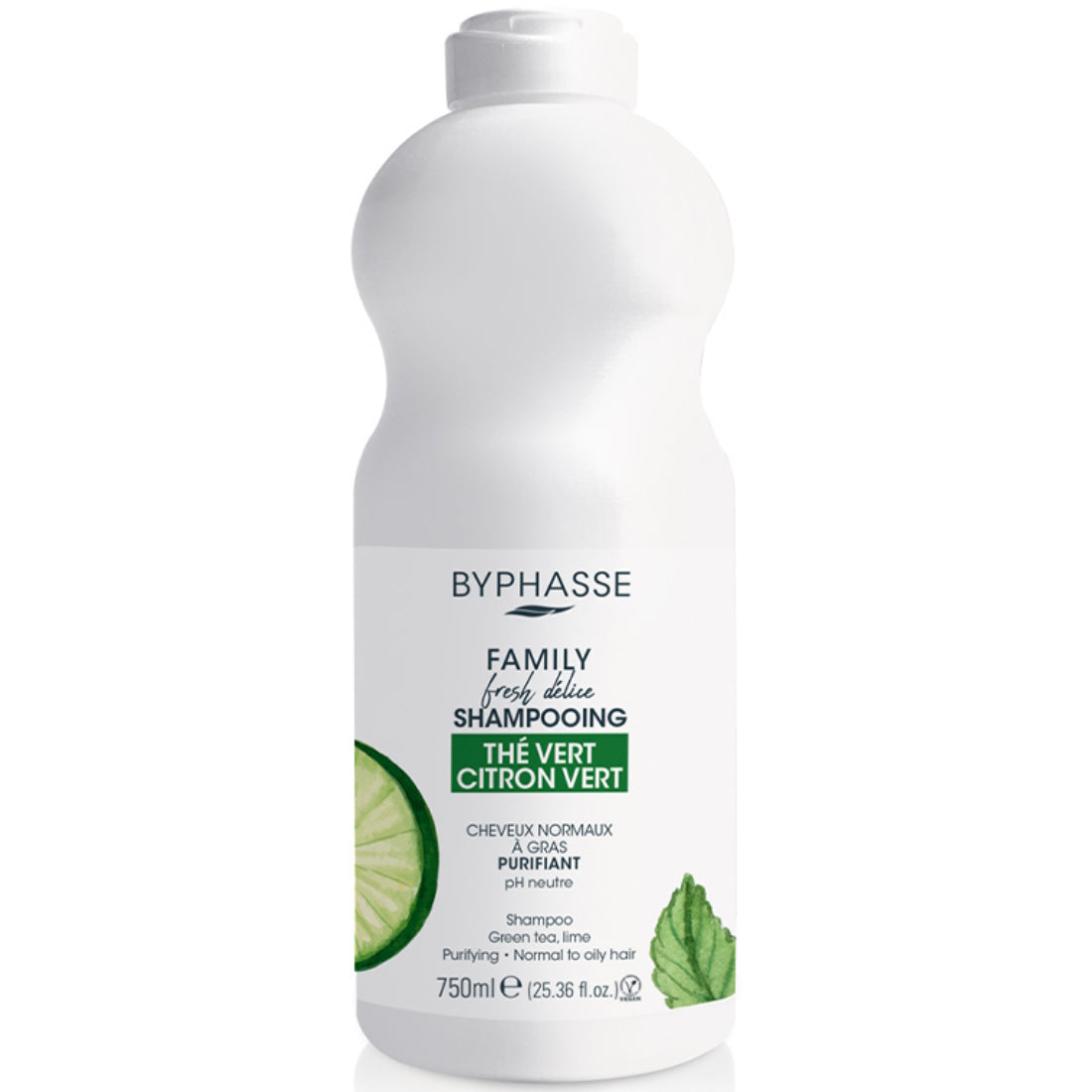 BYPHASSE FAMILY FRESH DELICE GREEN TEA & LIME SHAMPOO 750ML (OILY HAIR)