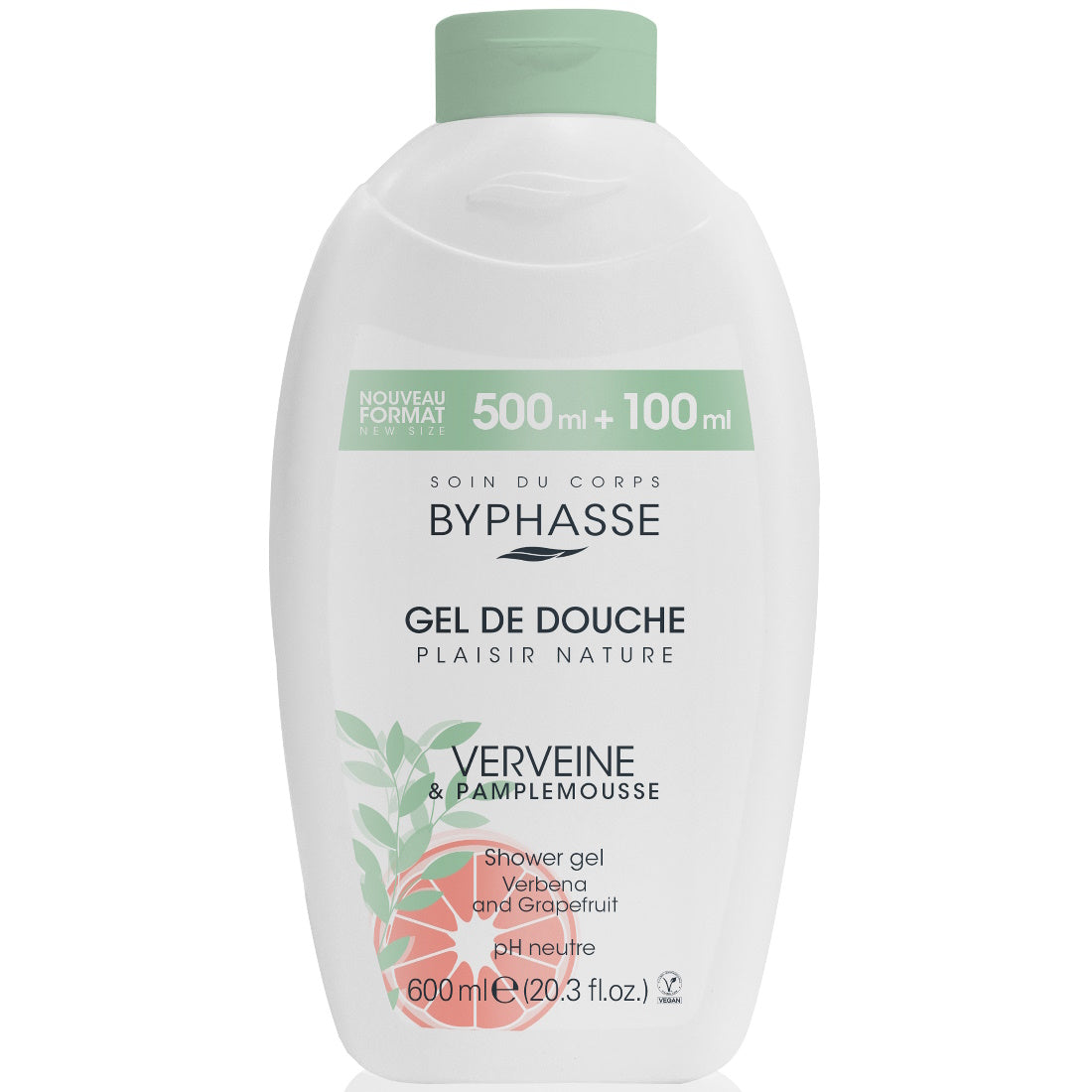 BYPHASSE PLAISIR NATURE SHOWER GEL VERBENA & GRAPEFRUIT 600ML