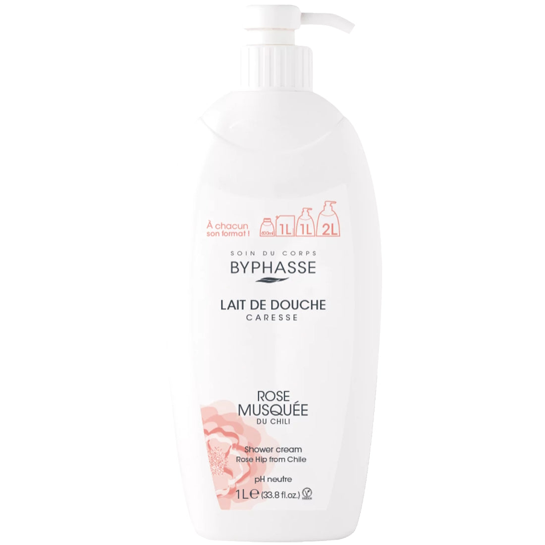 BYPHASSE CARESSE SHOWER CREAM ROSEHIP 1L