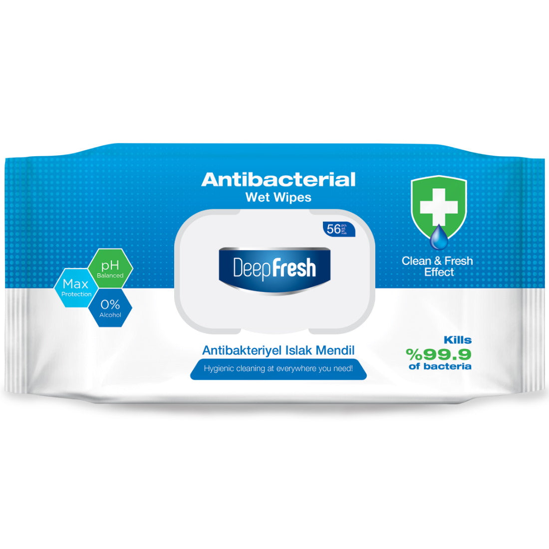 DEEP FRESH ANTIBACTERIAL WET WIPES 56PCS